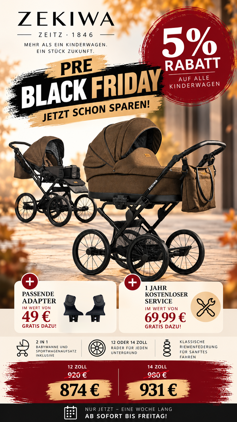 ZEKIWA 2 in 1 Kinderwagen Touring Saturn