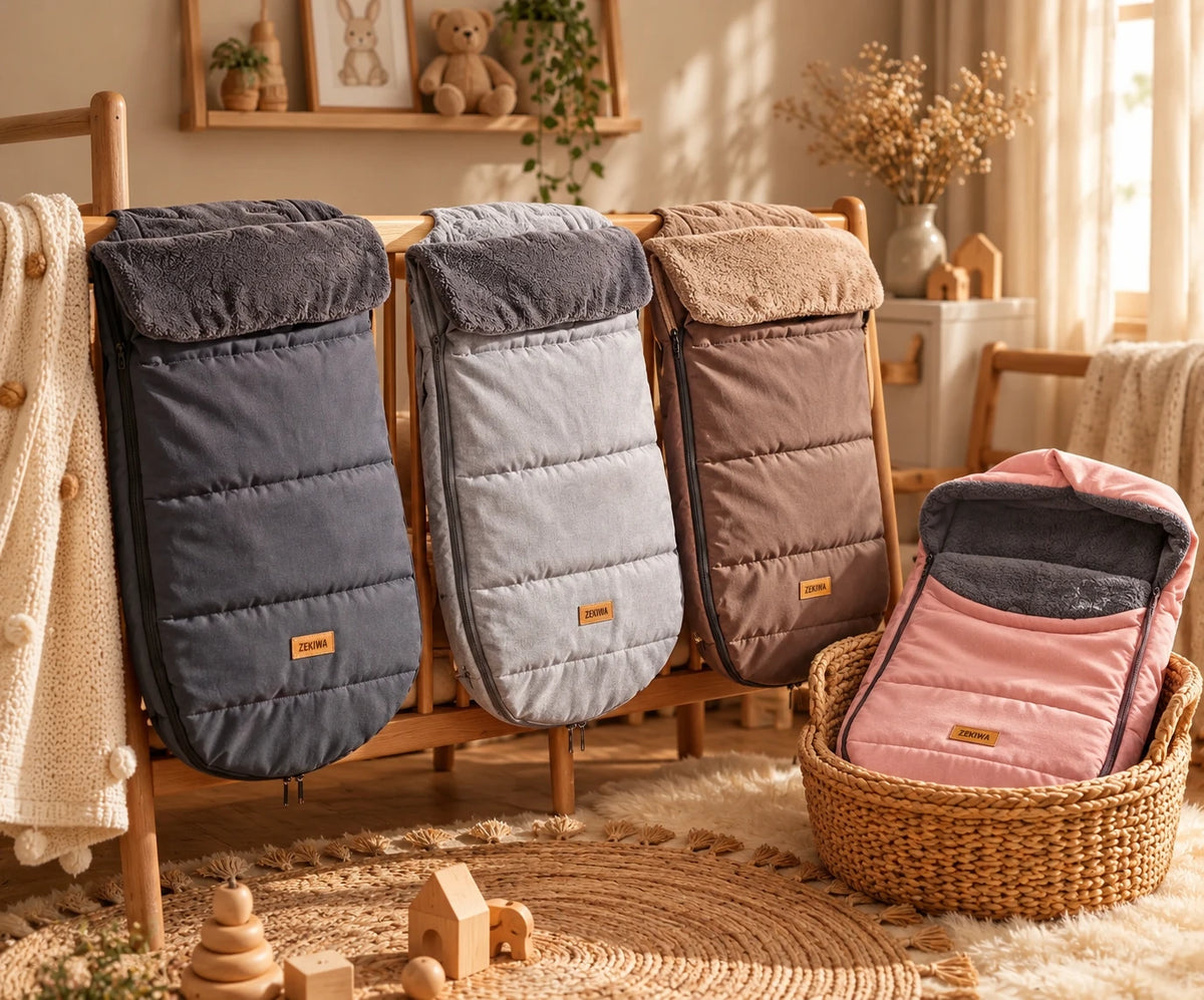 Winter Fußsack mit Handschuhen TEDDY Fell - 110 cm