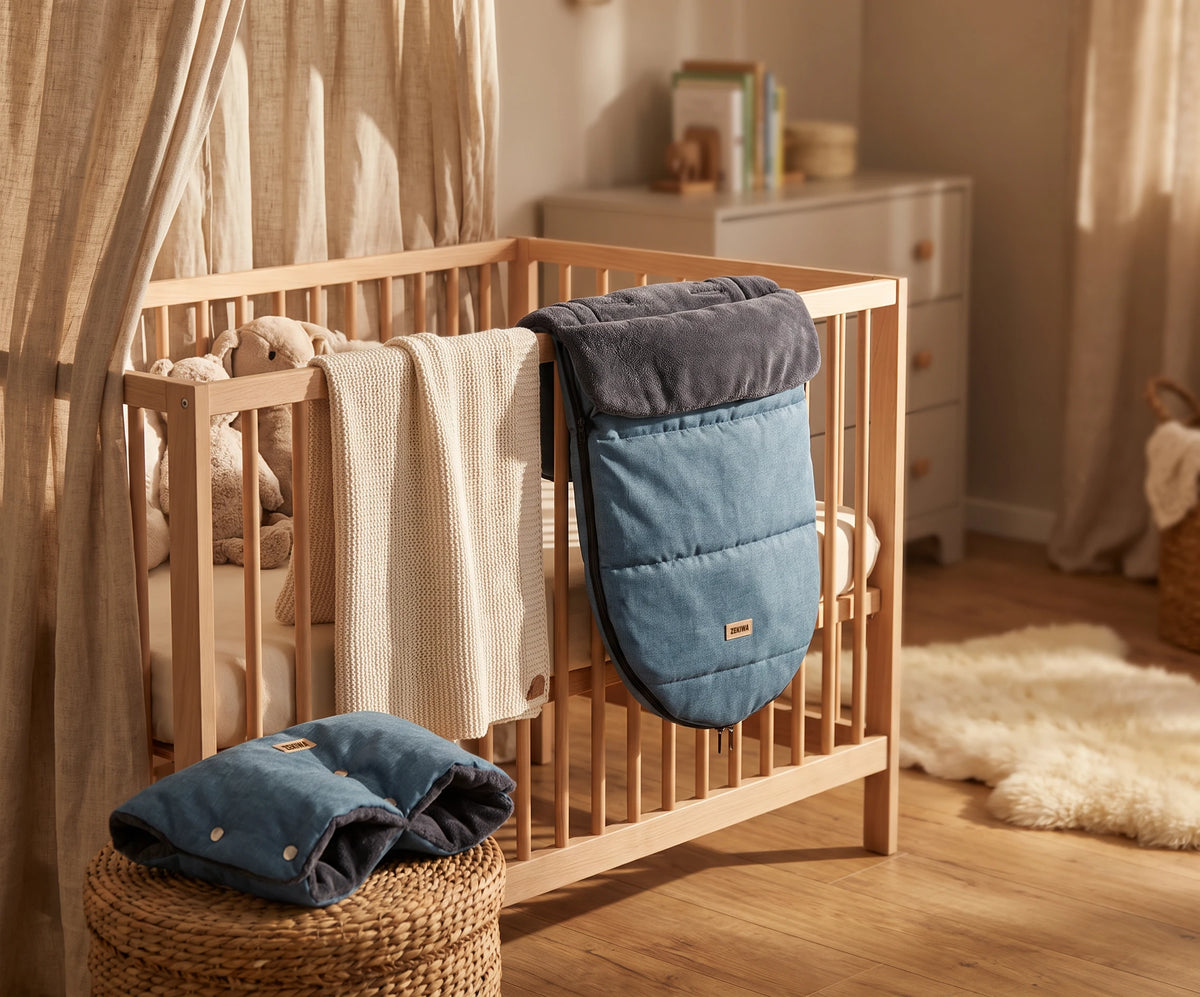 Winter Fußsack - Schlafsack für Kinderwagen mit Handmuff