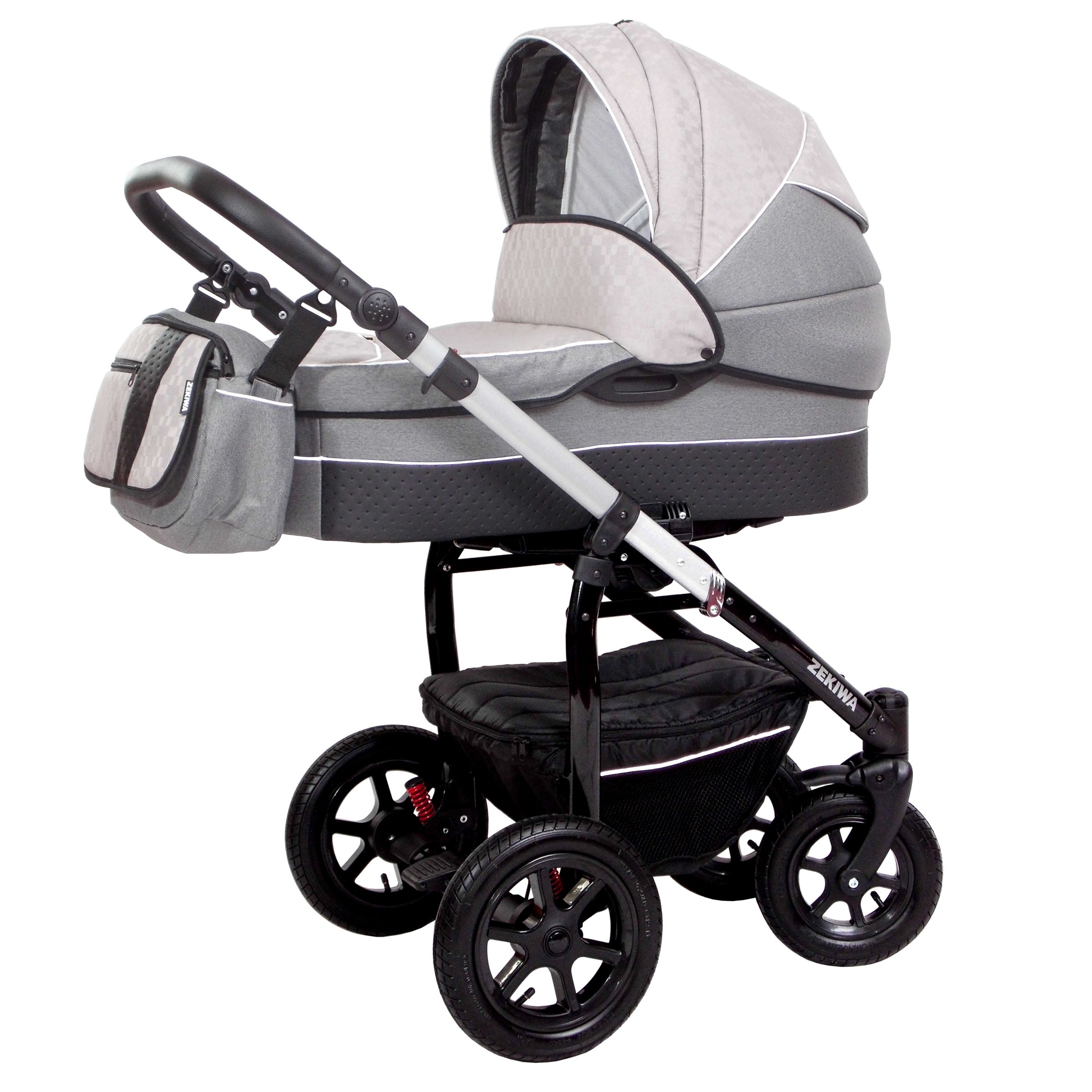 ZEKIWA 2 in 1 Kinderwagen - Karogitter Beige - B - Ware