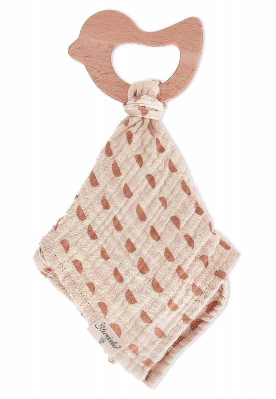 Sterntaler - Schmusetuch mit Holz-Beißring Stay true to nature - Farbe Beige