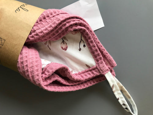 Babybadetuch mit Kaputze pink
