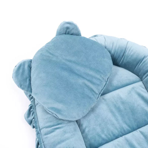 Babybettchen/Nestchen Samt - mit Kissen - Farbe blau