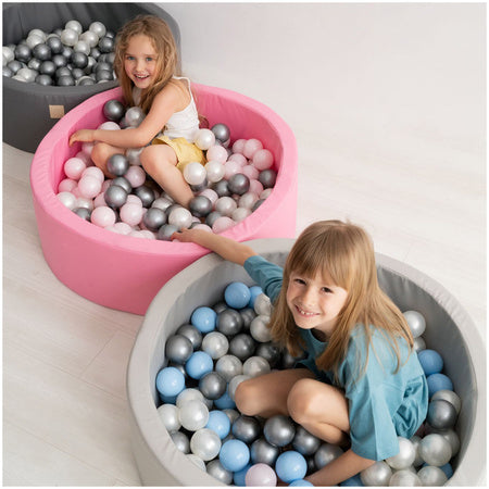 Plush Nest - Bällebad Cord-grün inkl. 200 Bälle (perl, silber, hellblau)