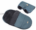 Winter Fußsack - Schlafsack für Kinderwagen mit Handmuff, Plüschfutter - Farbe Azur-blau