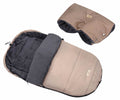 Winter Fußsack - Schlafsack für Kinderwagen mit Handmuff, Plüschfutter - Farbe cappuccino