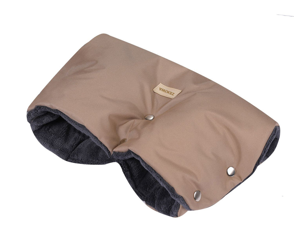 Winter Fußsack - Schlafsack für Kinderwagen mit Handmuff, Plüschfutter - Farbe cappuccino