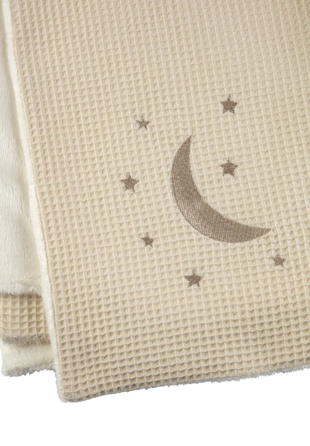 Sterntaler Babydecke mit niedlichem Mond und Sterne Motiv in der Farbe Ecru