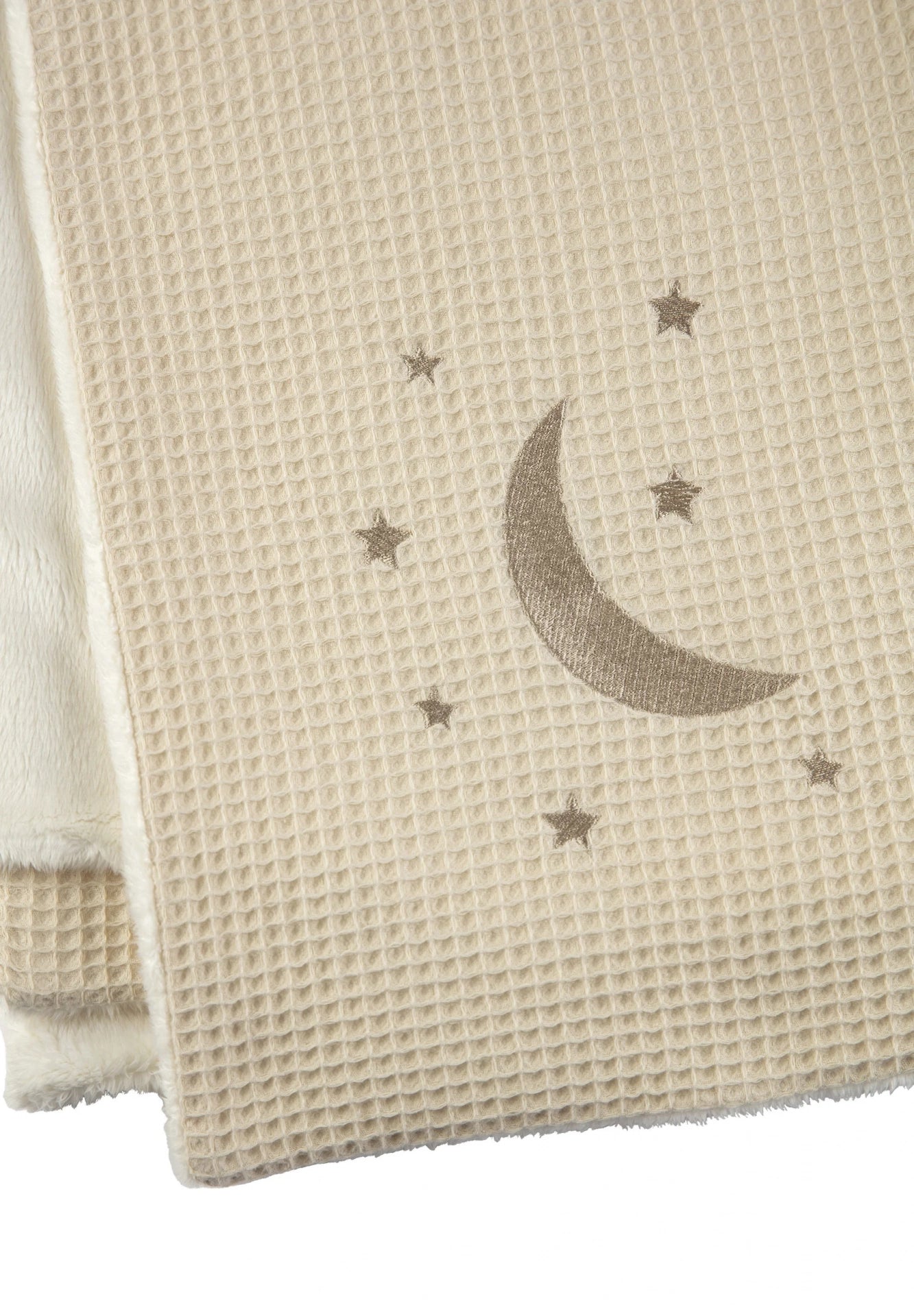 Sterntaler Babydecke mit niedlichem Mond und Sterne Motiv in der Farbe Ecru