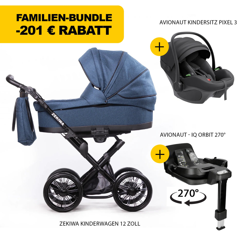 ZEKIWA 4 in 1 Kinderwagen Bundle - Aqua