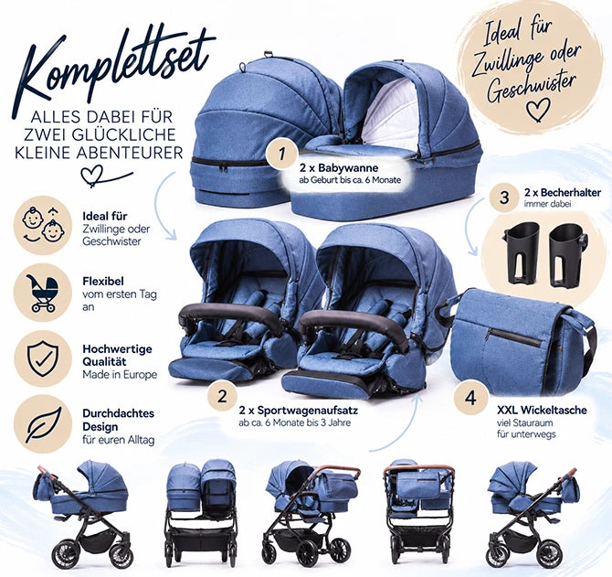 ZEKIWA © Zwillingswagen Komplettset - DreamDuo
