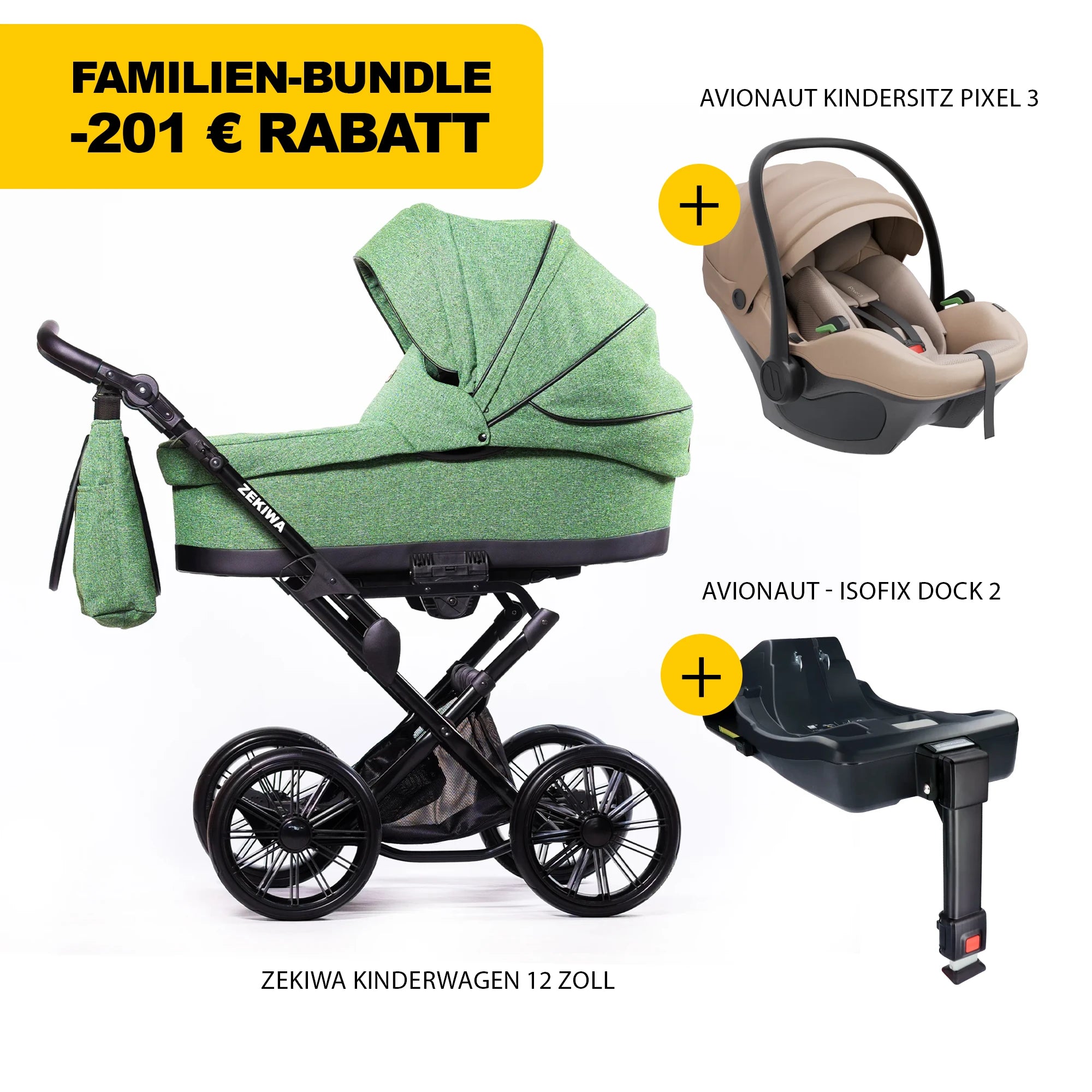 ZEKIWA 4 in 1 Kinderwagen Bundle - Flora
