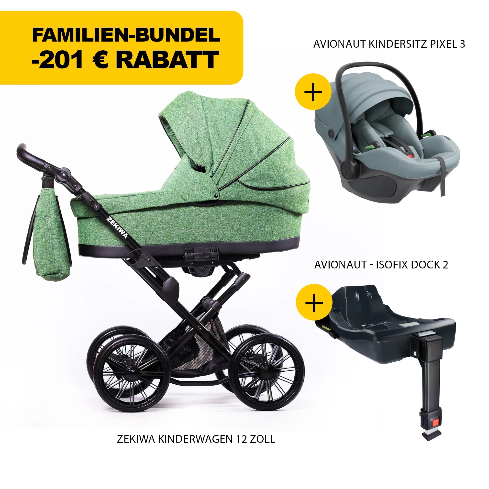 ZEKIWA 4 in 1 Kinderwagen Bundle - Flora