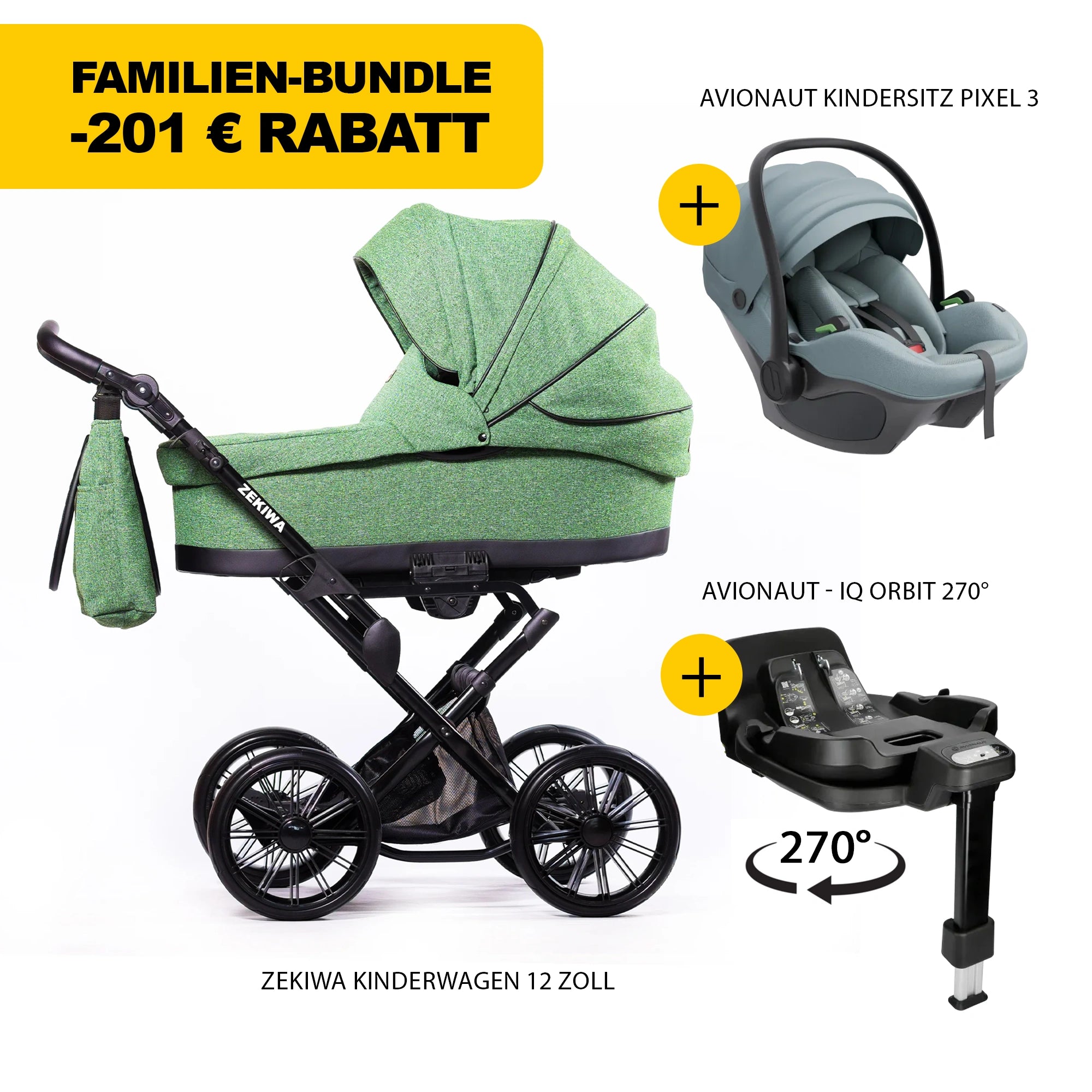 ZEKIWA 4 in 1 Kinderwagen Bundle - Flora