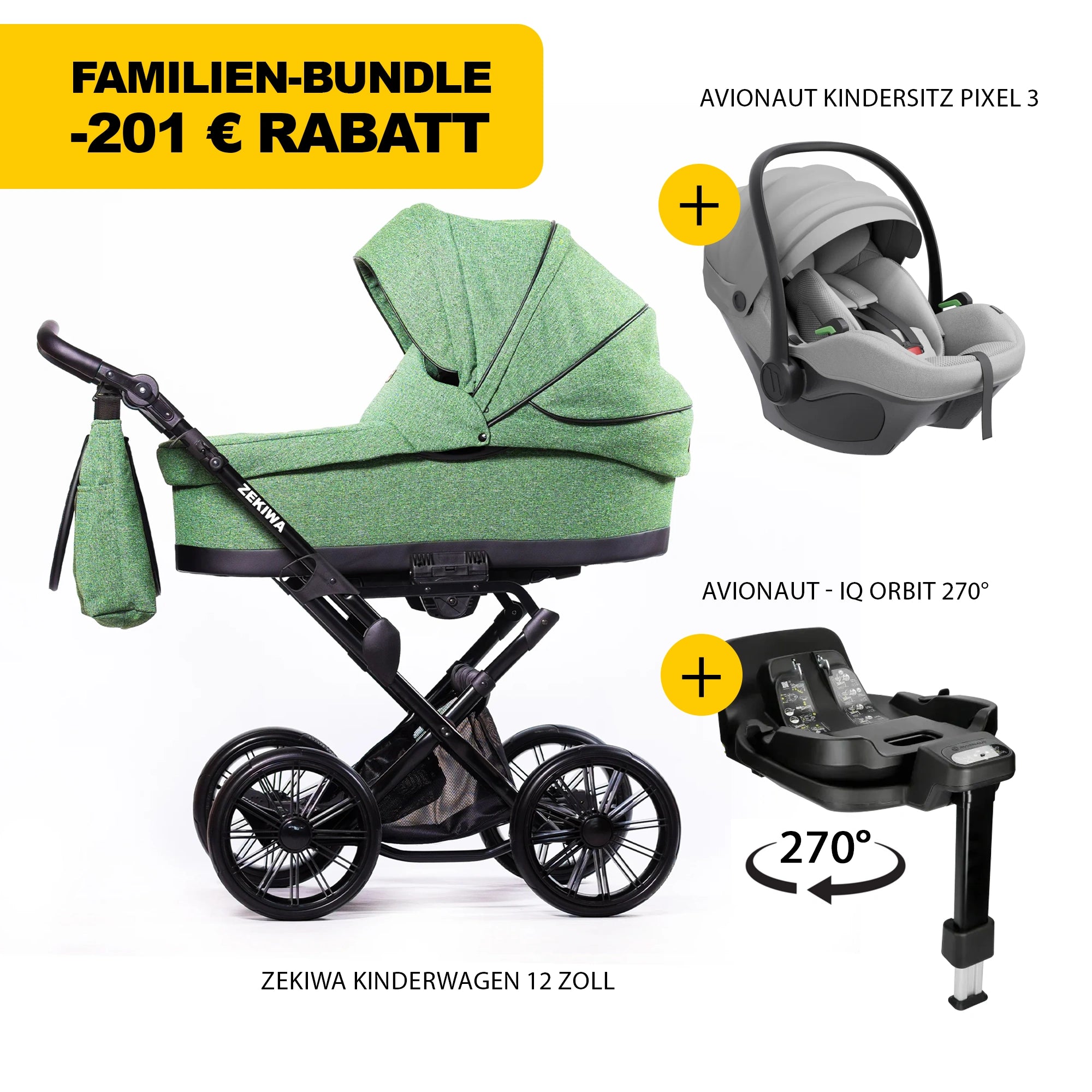 ZEKIWA 4 in 1 Kinderwagen Bundle - Flora
