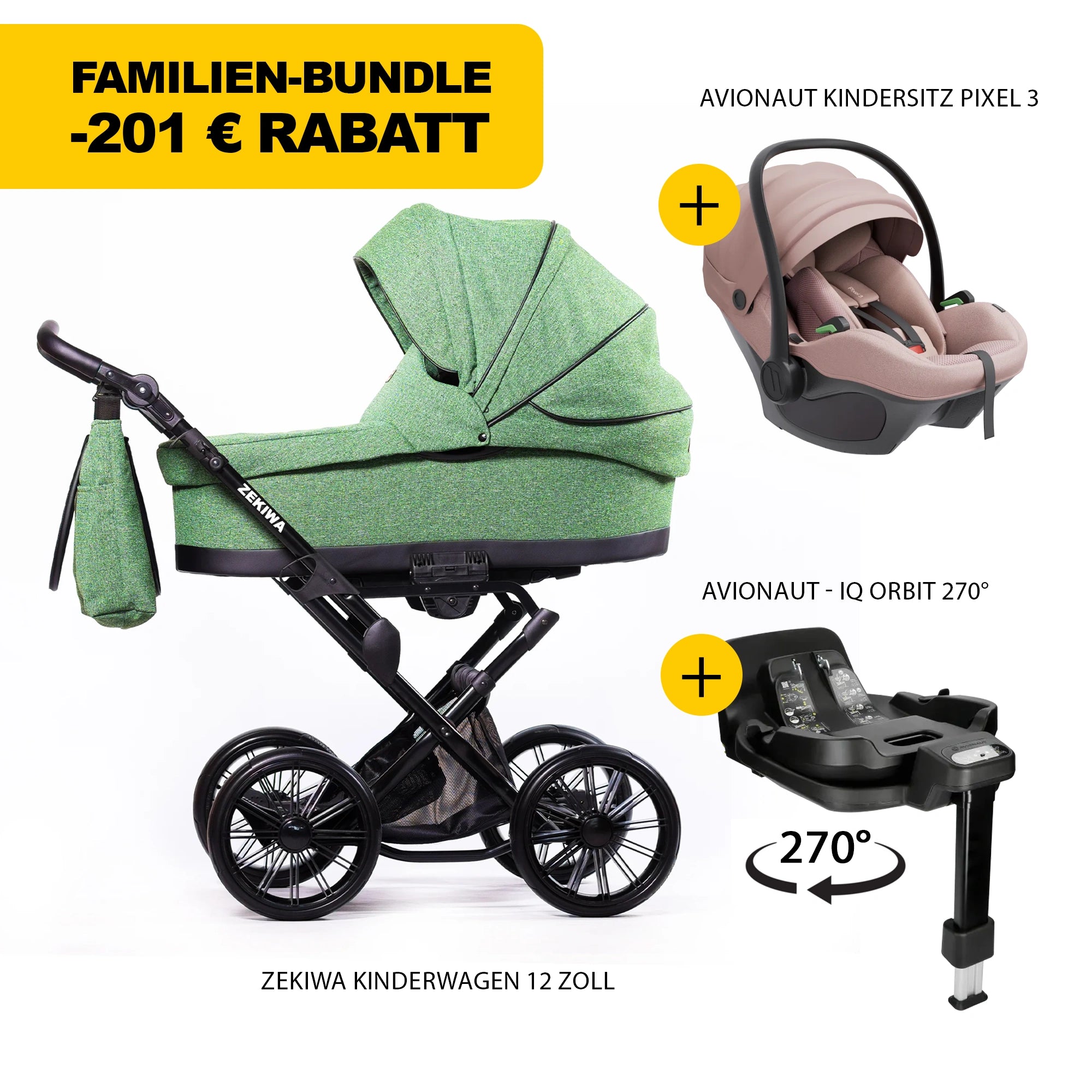 ZEKIWA 4 in 1 Kinderwagen Bundle - Flora