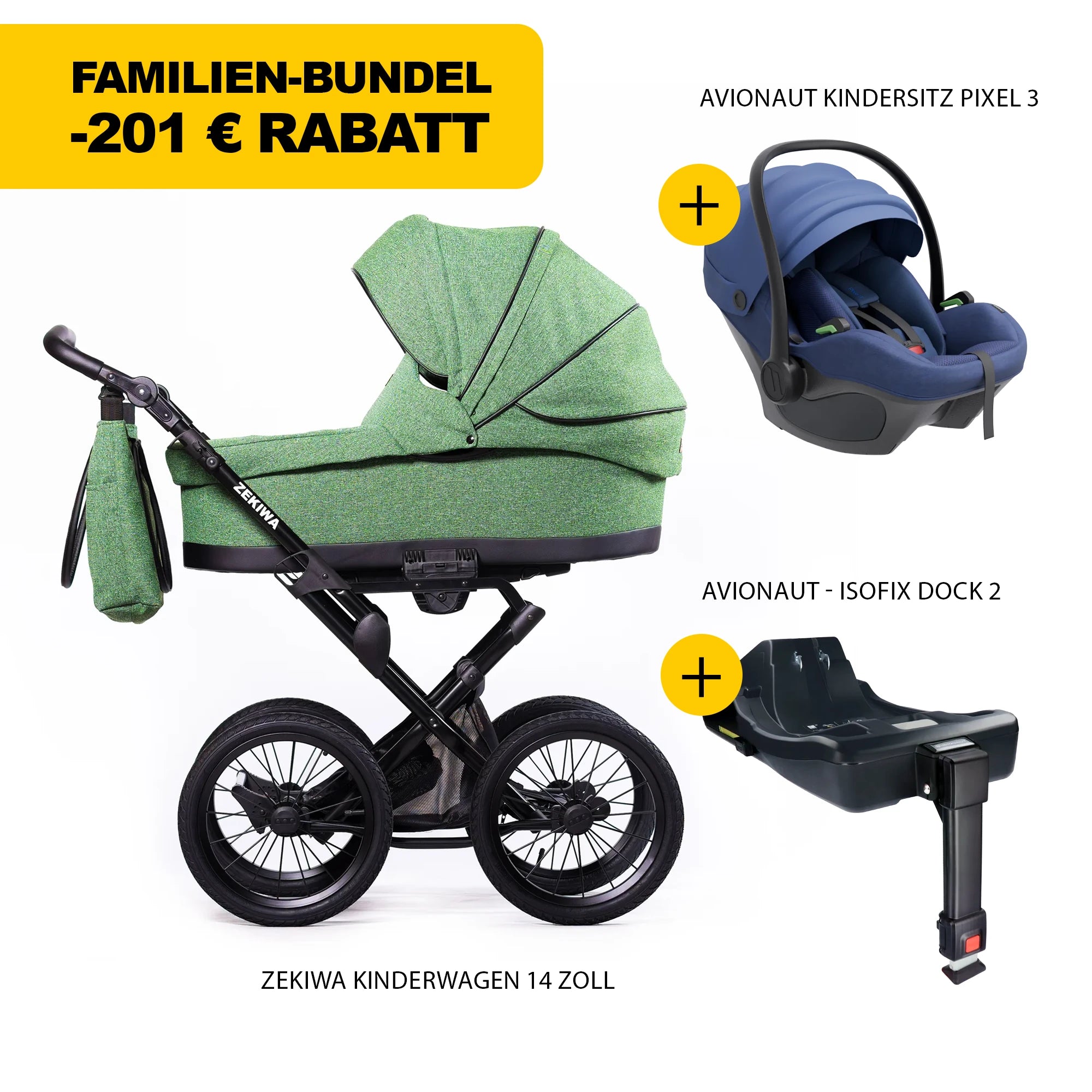 ZEKIWA 4 in 1 Kinderwagen Bundle - Flora