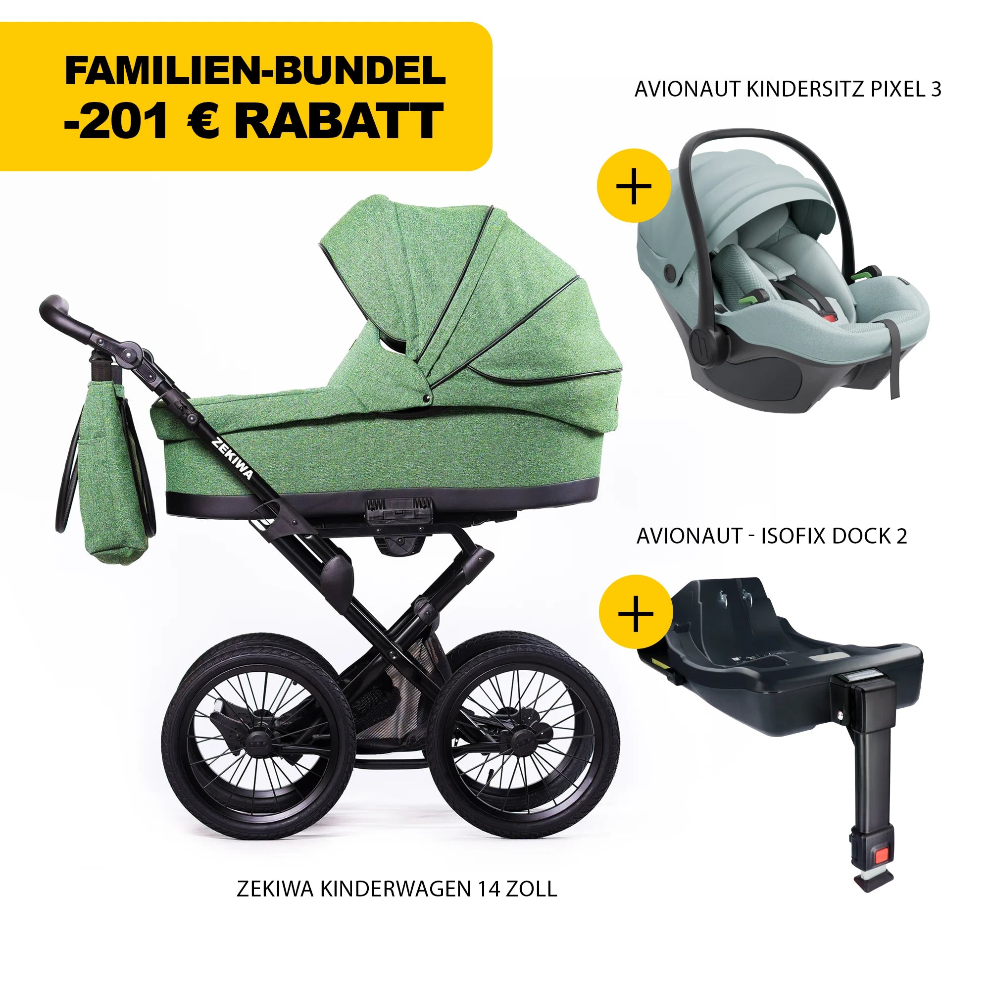 ZEKIWA 4 in 1 Kinderwagen Bundle - Flora
