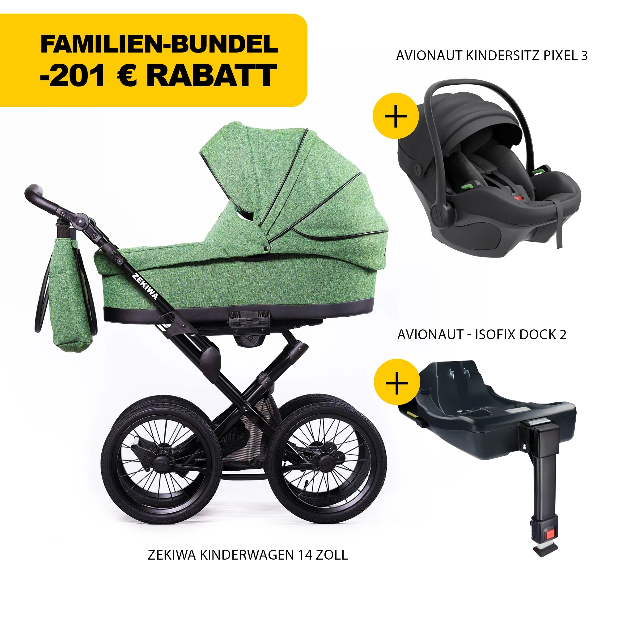 ZEKIWA 4 in 1 Kinderwagen Bundle - Flora