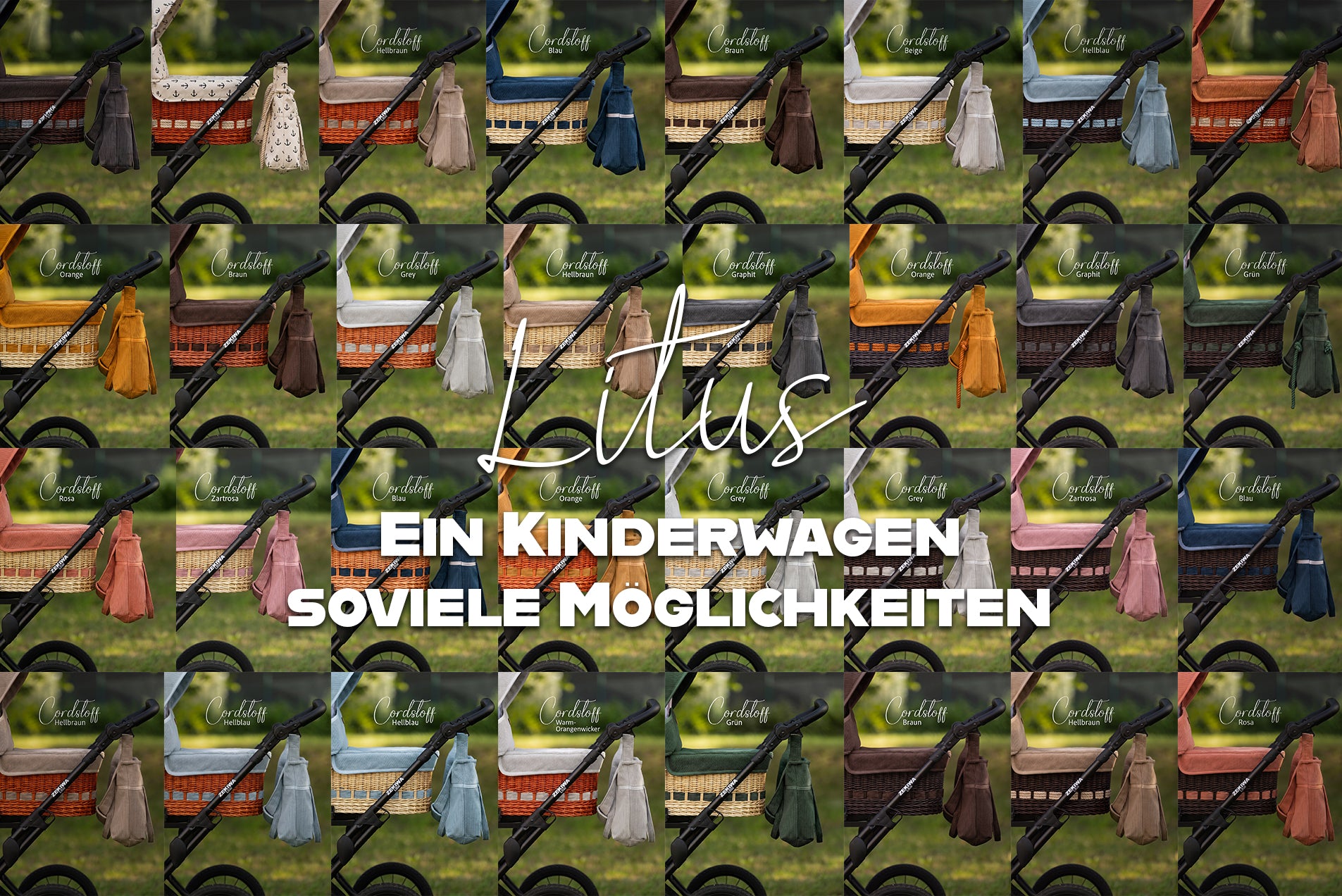 ZEKIWA Korbkinderwagen Handgemacht "Litus" Konfiguration