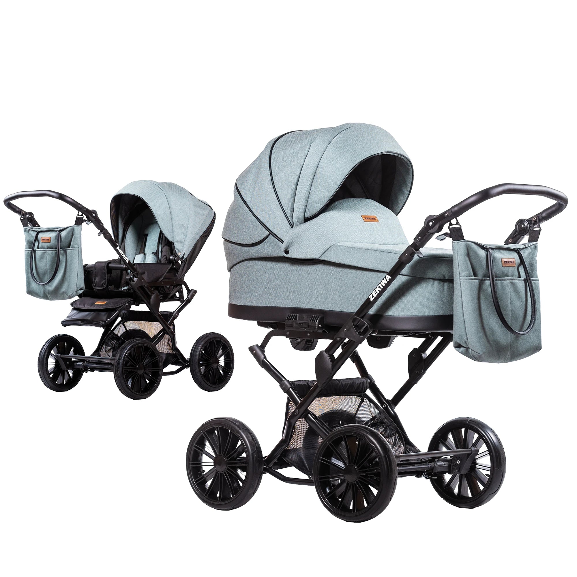 ZEKIWA 4 in 1 Kinderwagen Bundle - New Green