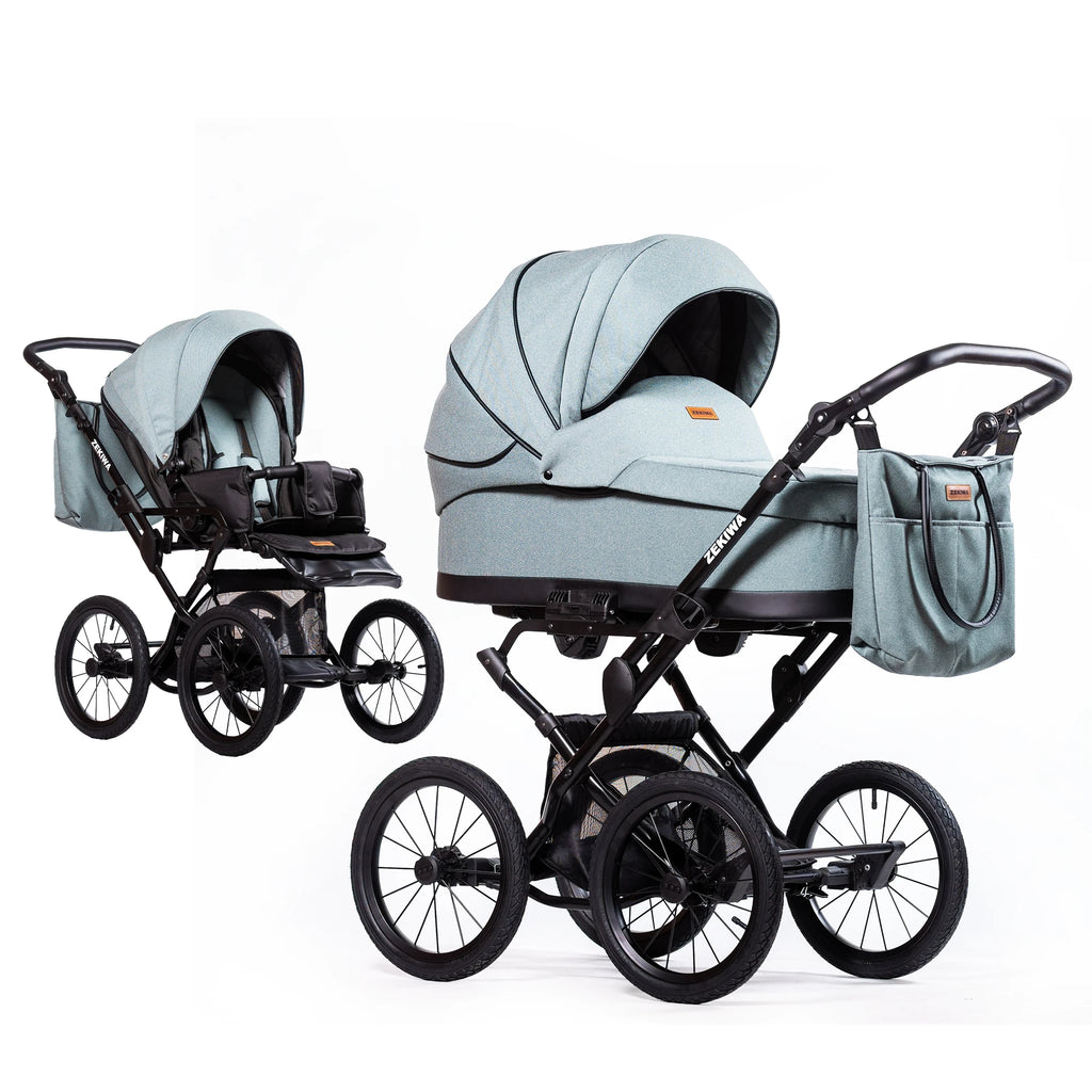 ZEKIWA 4 in 1 Kinderwagen Bundle - New Green