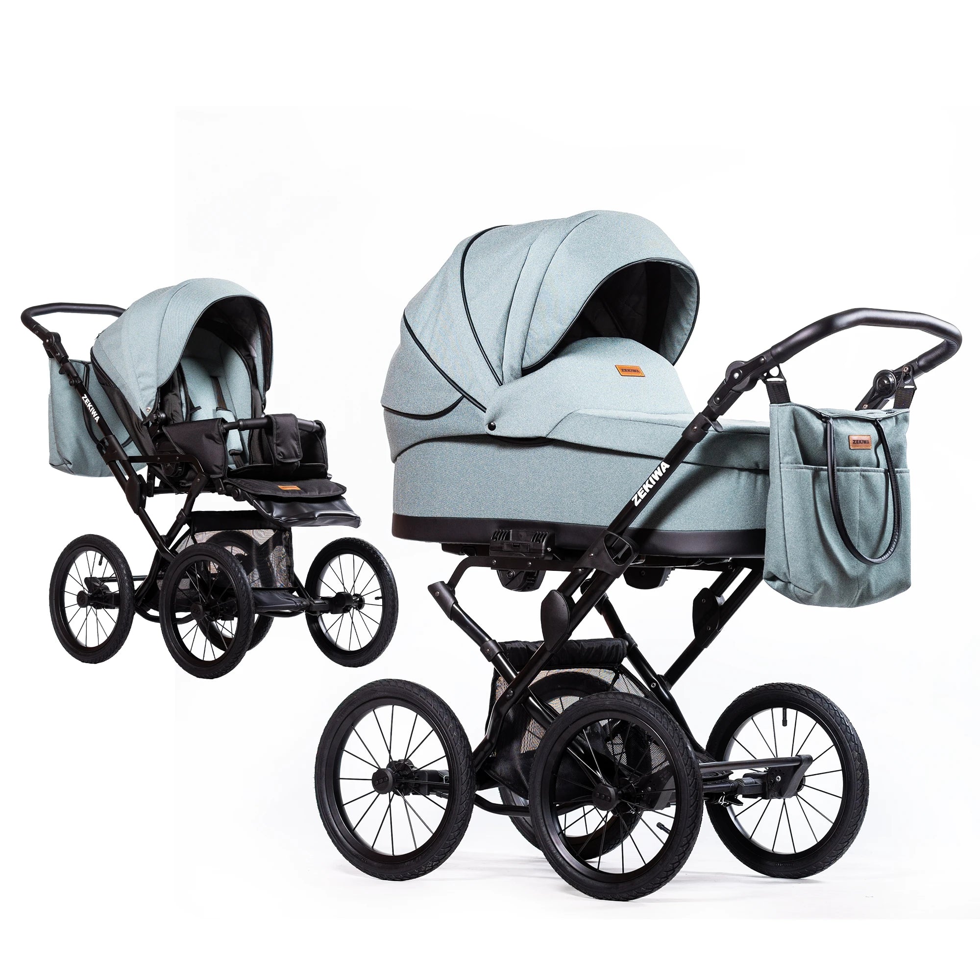 ZEKIWA 4 in 1 Kinderwagen Bundle - New Green