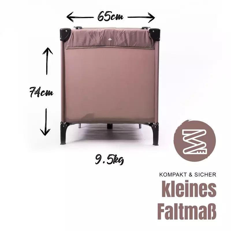 Zekiwa Kinder Reisebett mit Transporttasche - Kinderbett Coffee 125 cm x 65 cm (Kopie)