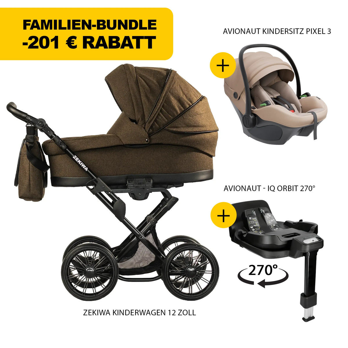 ZEKIWA 4 in 1 Kinderwagen Bundle - schocko
