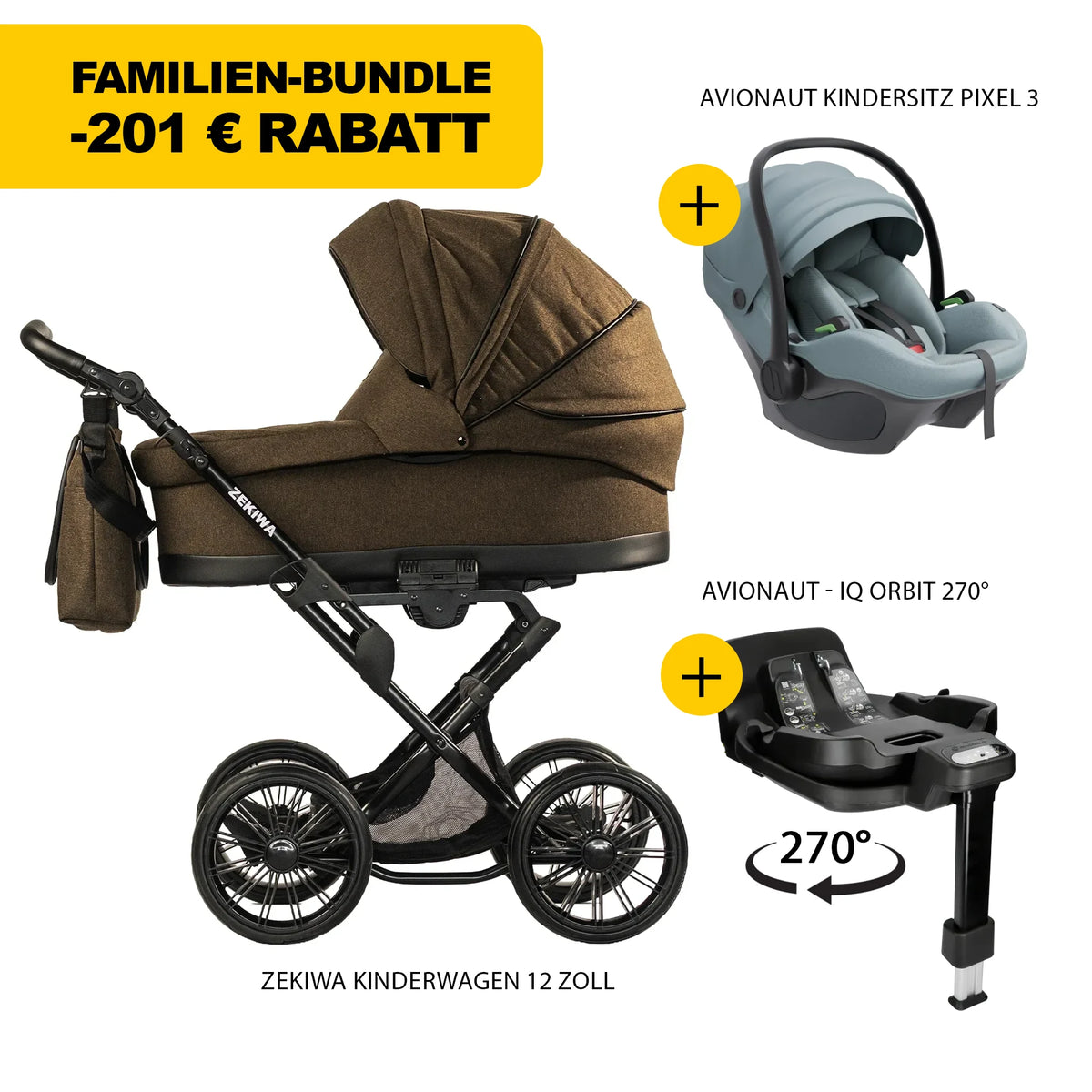 ZEKIWA 4 in 1 Kinderwagen Bundle - schocko