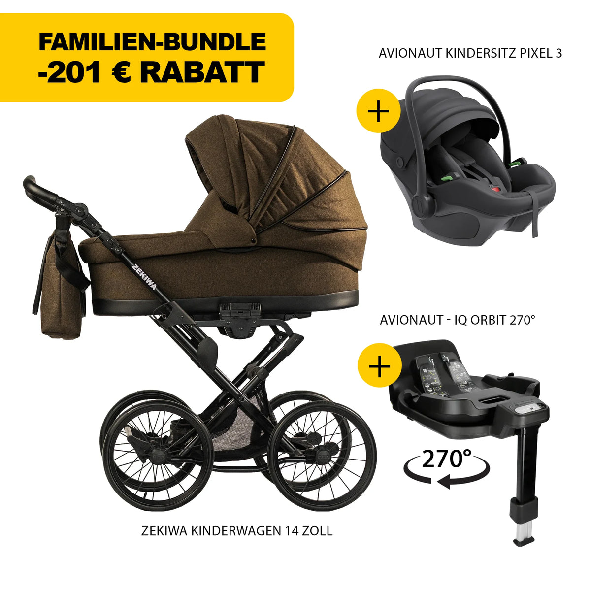 ZEKIWA 4 in 1 Kinderwagen Bundle - schocko