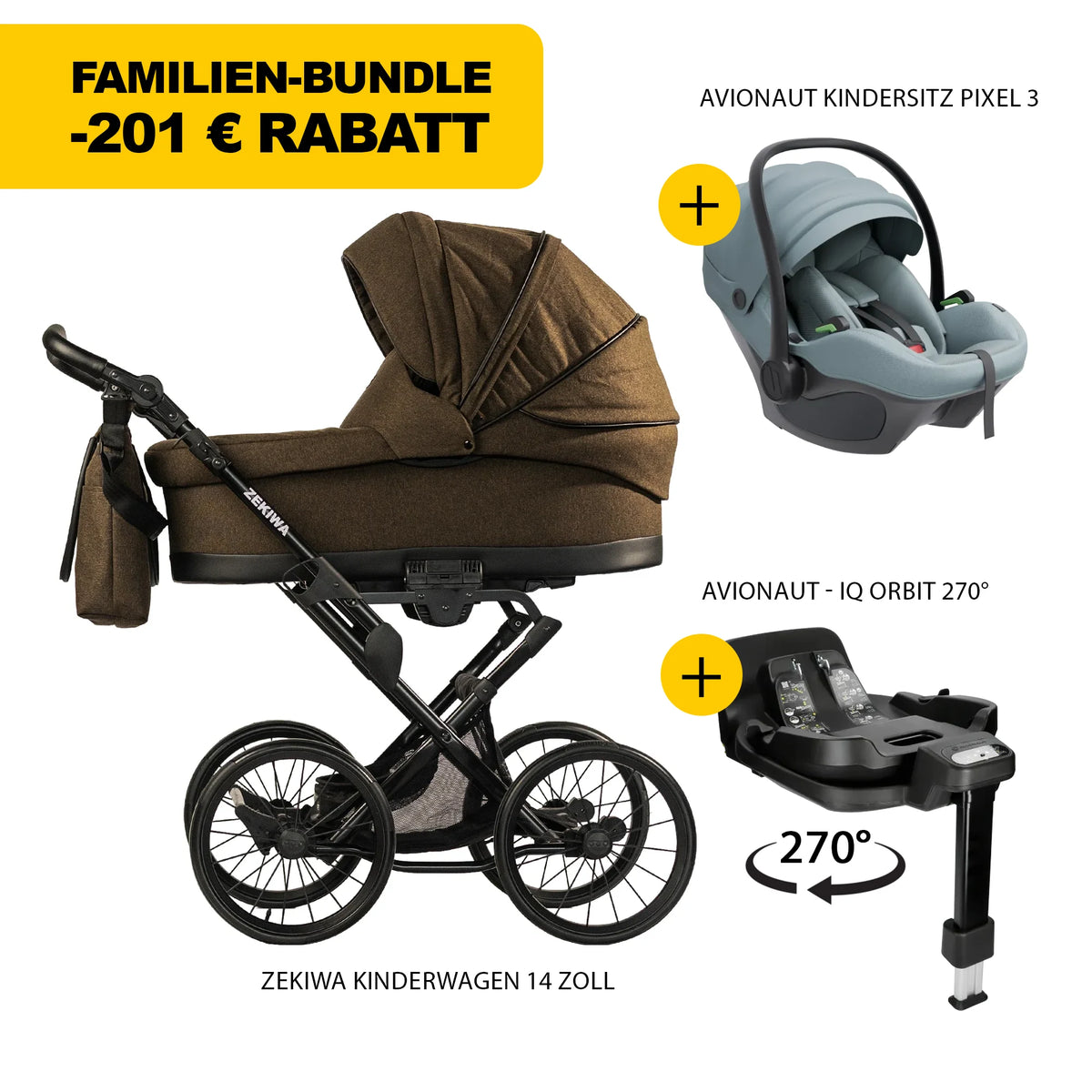 ZEKIWA 4 in 1 Kinderwagen Bundle - schocko