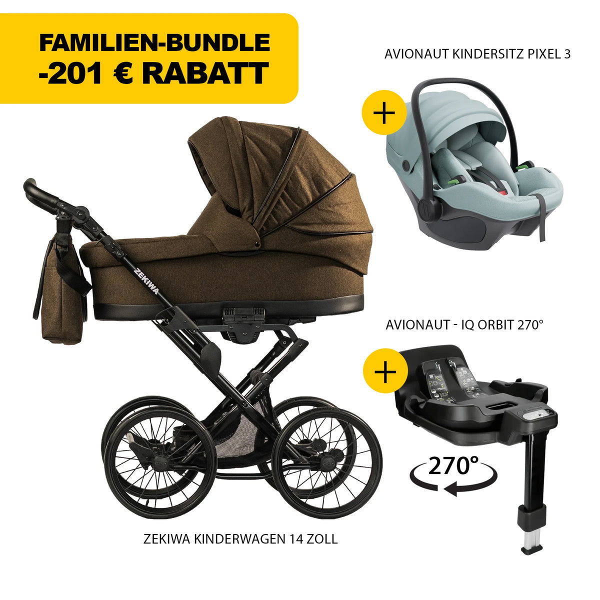 ZEKIWA 4 in 1 Kinderwagen Bundle - schocko