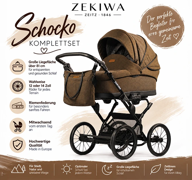 ZEKIWA 2 in 1 Kinderwagen - Schocko