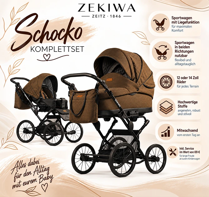 ZEKIWA 2 in 1 Kinderwagen - Schocko