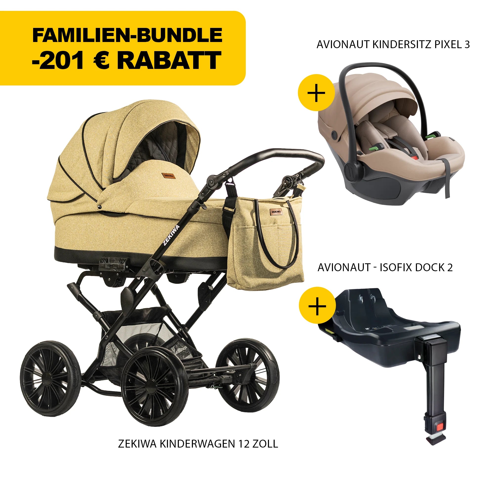 ZEKIWA 4 in 1 Kinderwagen Bundle - Sun