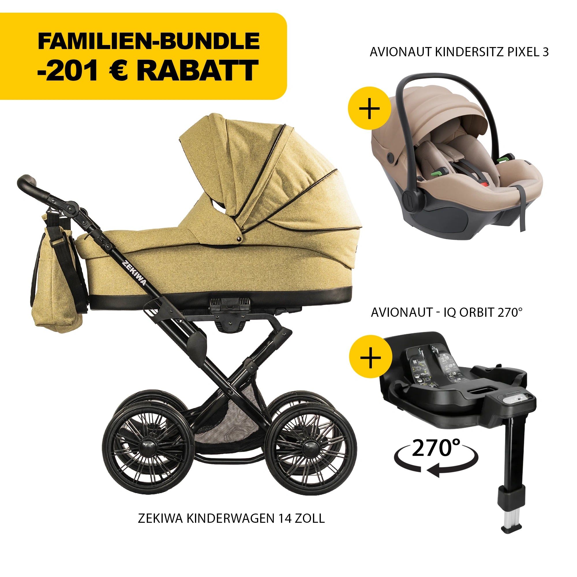 ZEKIWA 4 in 1 Kinderwagen Bundle - Sun