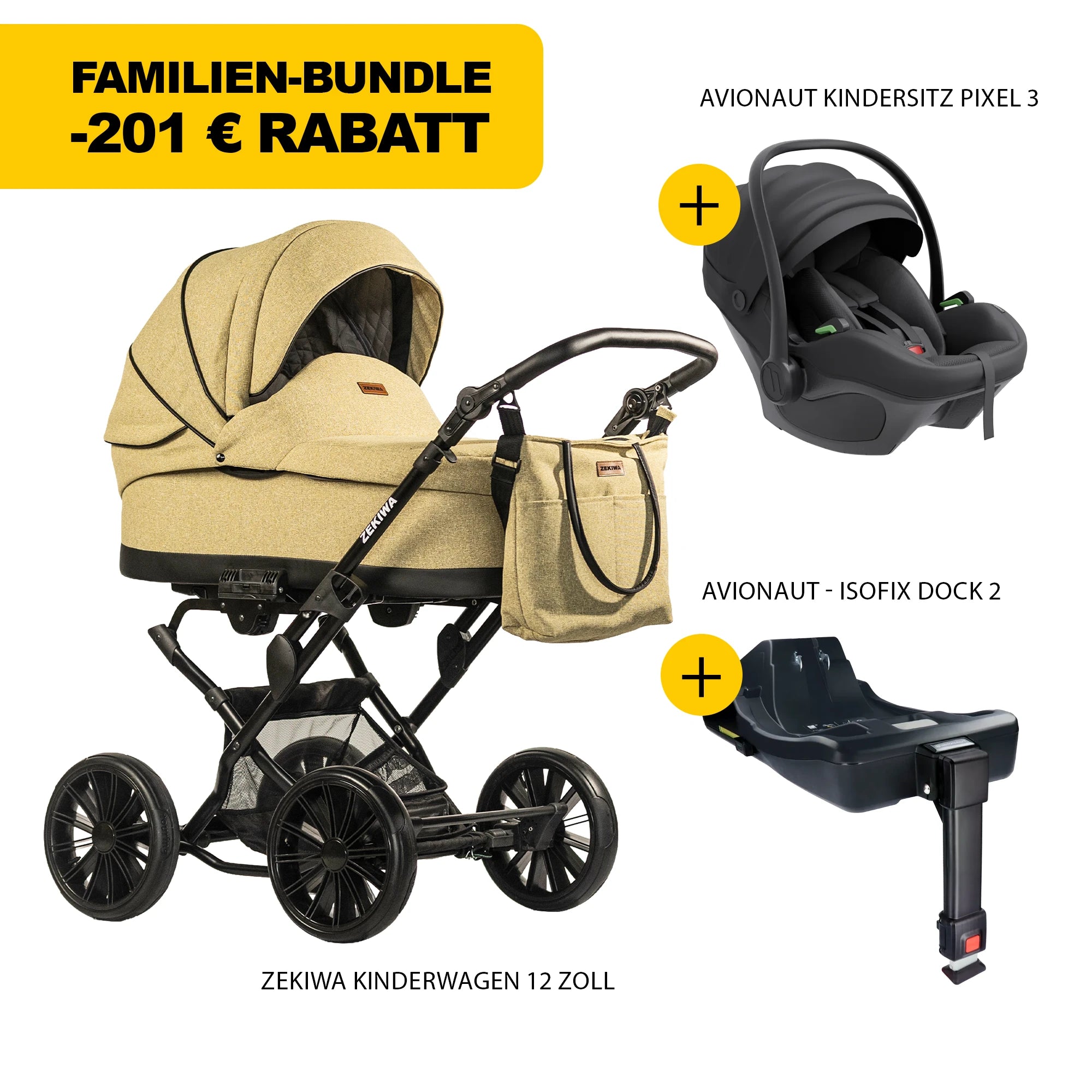 ZEKIWA 4 in 1 Kinderwagen Bundle - Sun