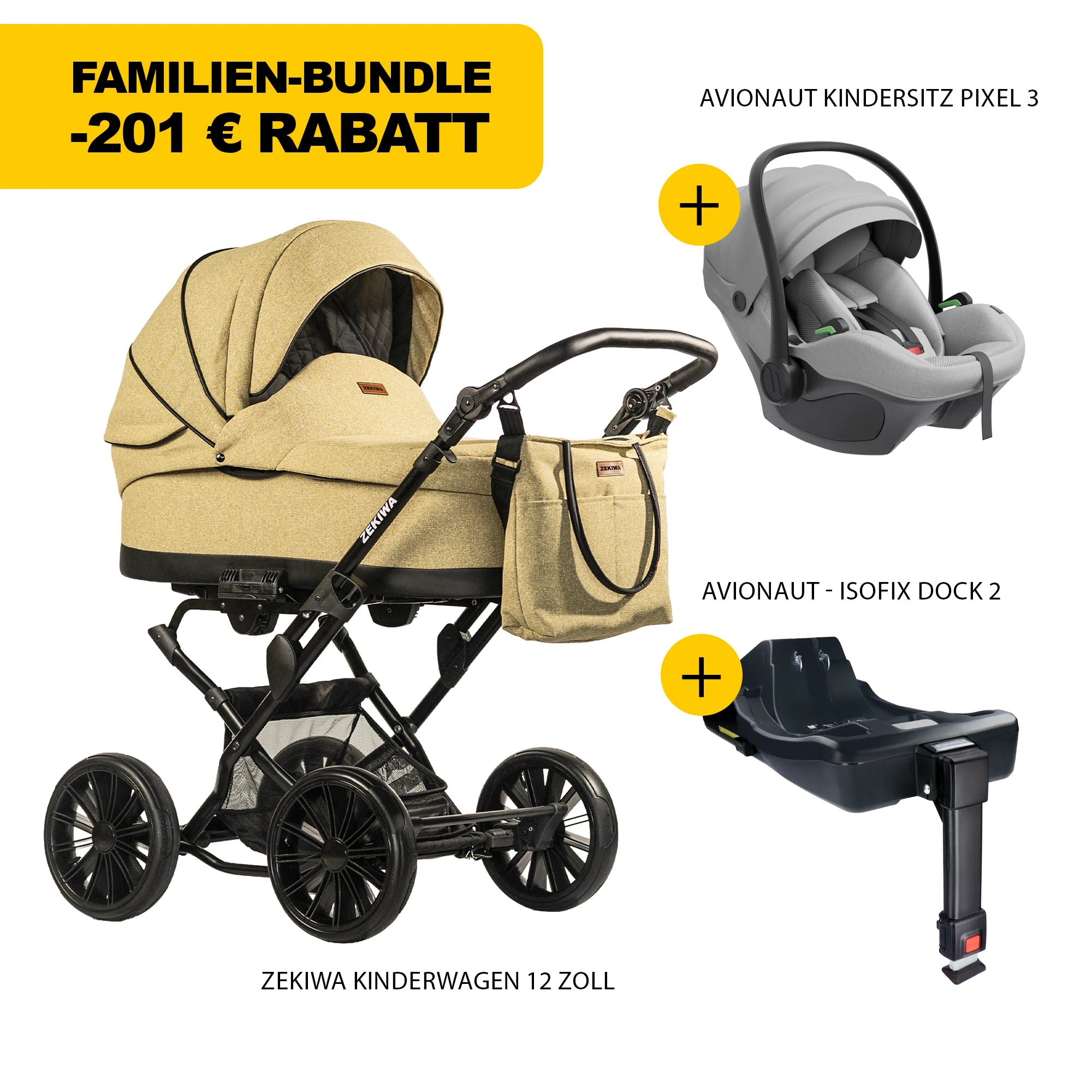 ZEKIWA 4 in 1 Kinderwagen Bundle - Sun