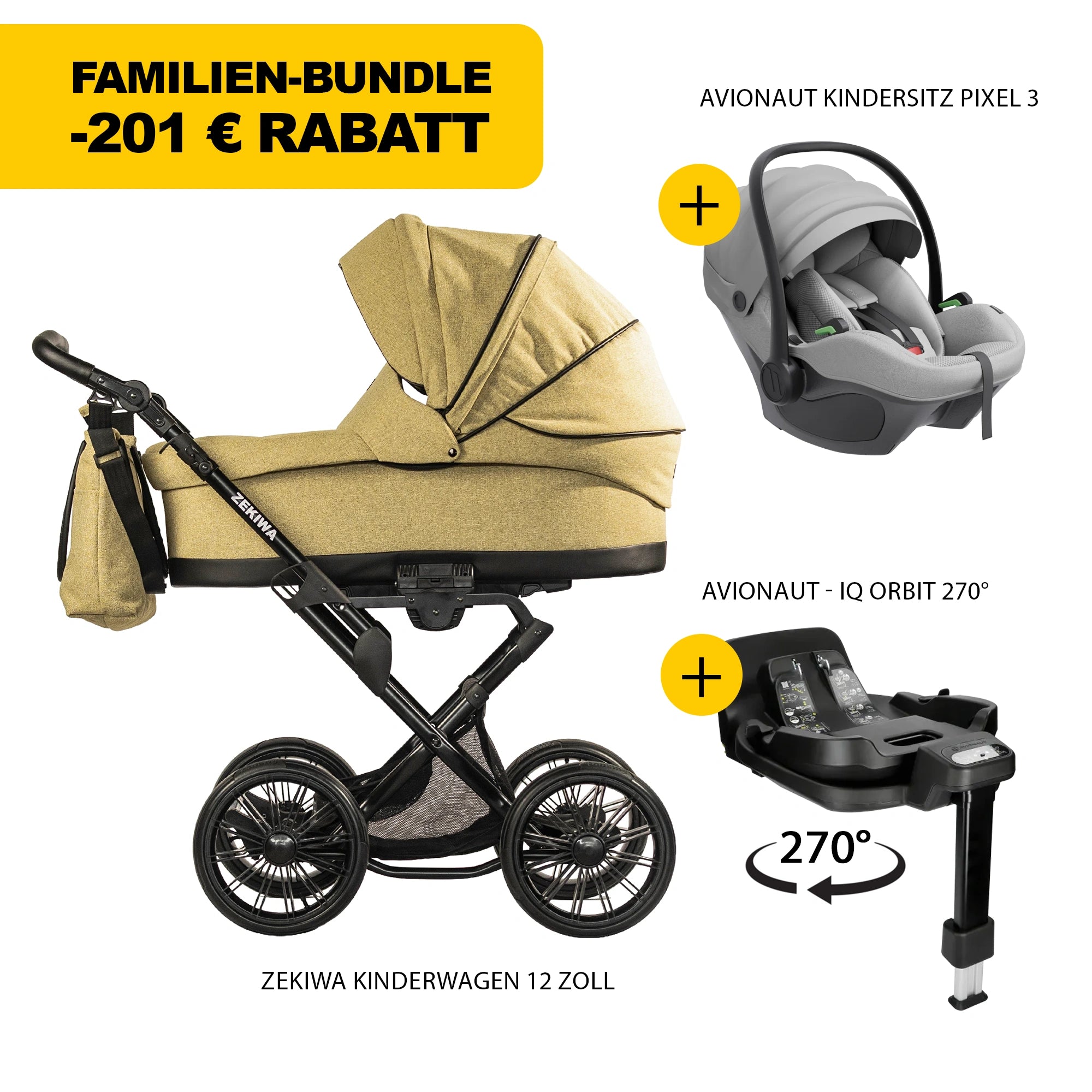 ZEKIWA 4 in 1 Kinderwagen Bundle - Sun