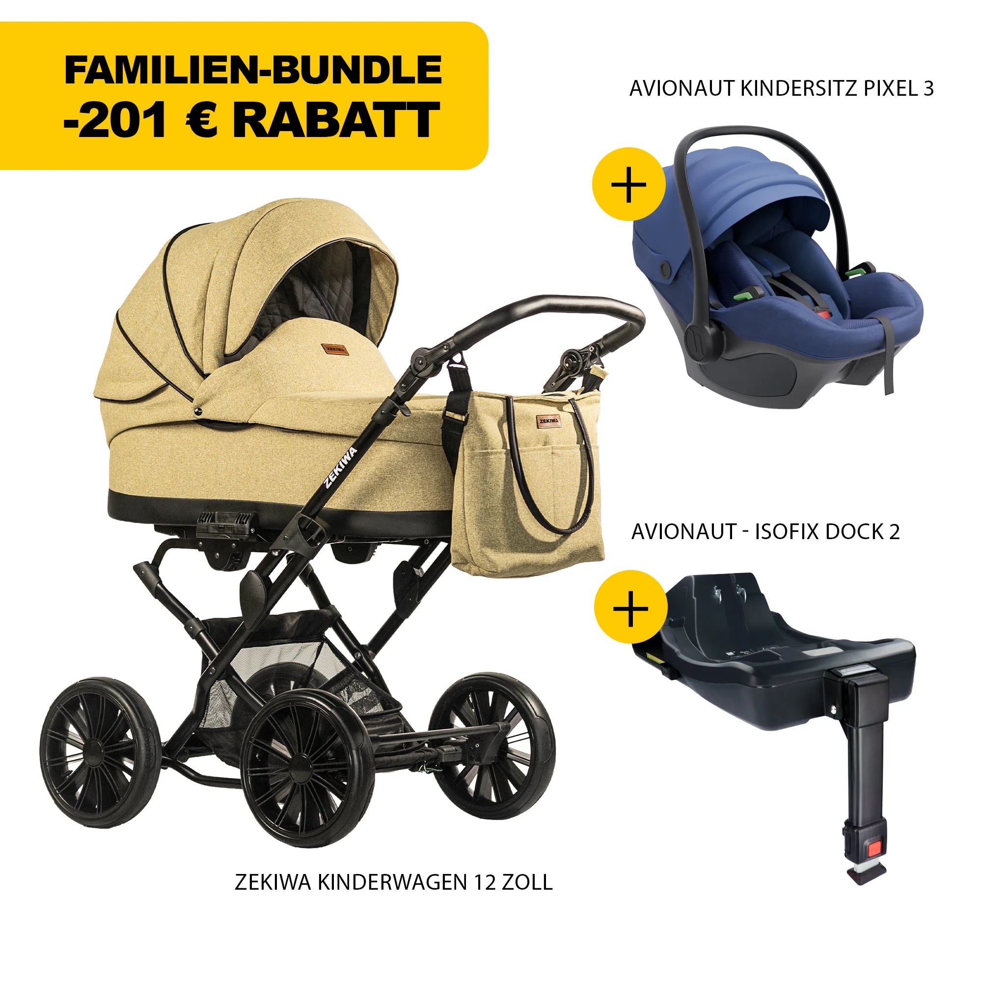 ZEKIWA 4 in 1 Kinderwagen Bundle - Sun