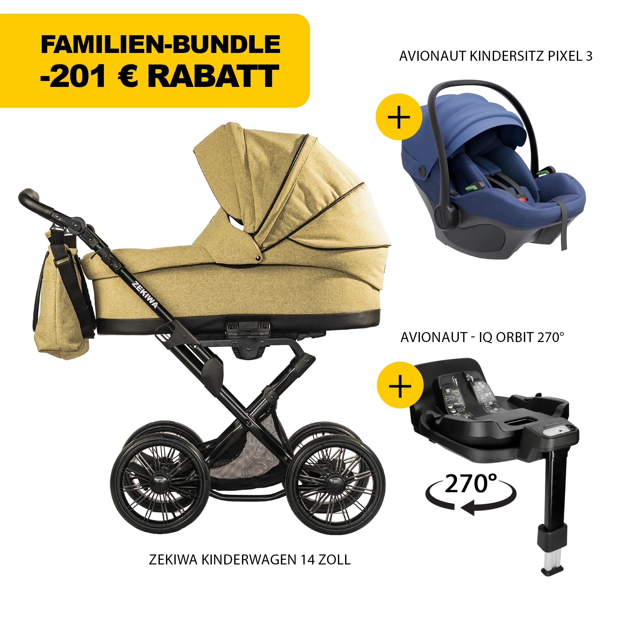 ZEKIWA 4 in 1 Kinderwagen Bundle - Sun