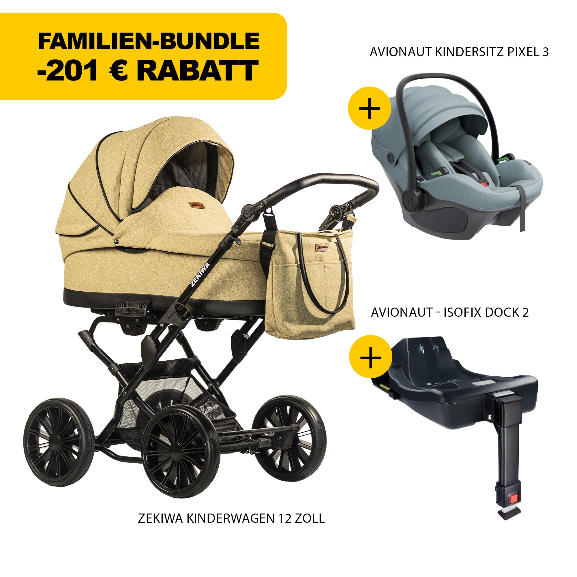 ZEKIWA 4 in 1 Kinderwagen Bundle - Sun