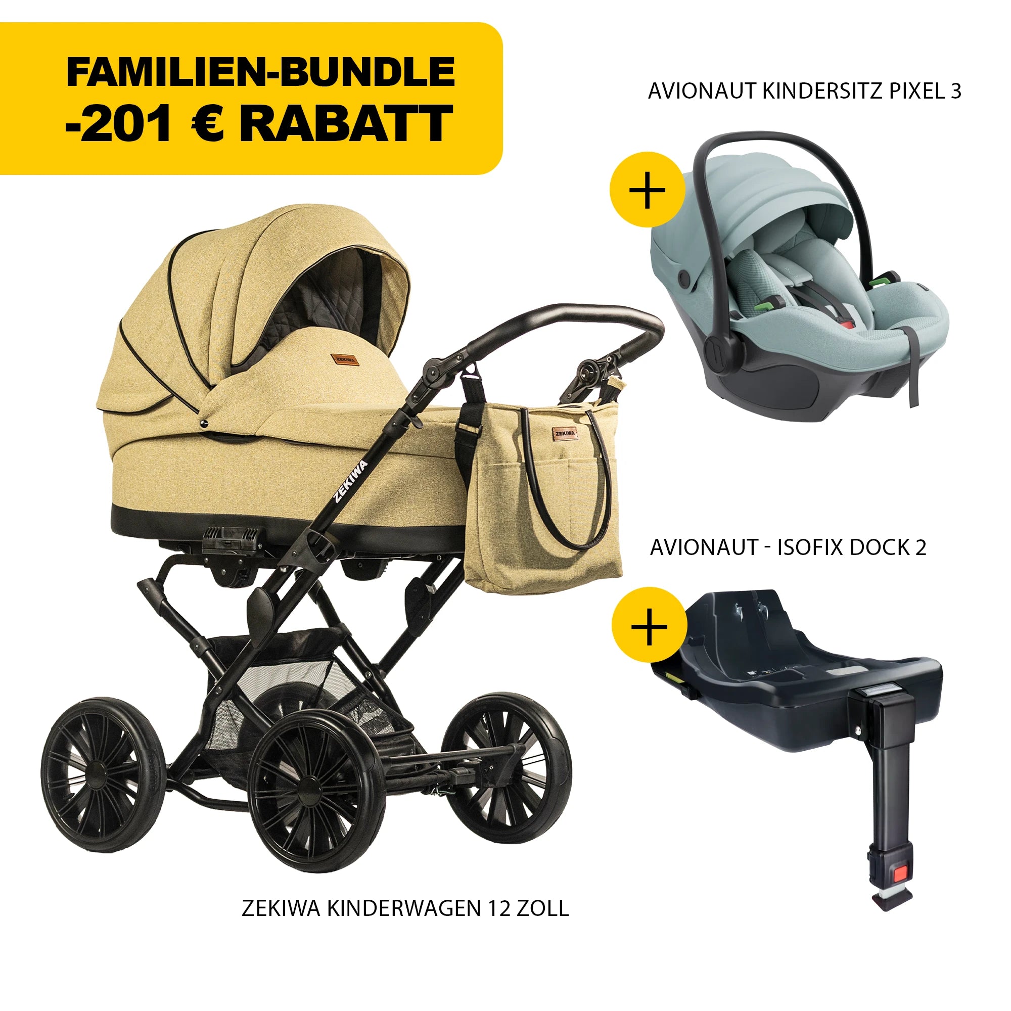 ZEKIWA 4 in 1 Kinderwagen Bundle - Sun