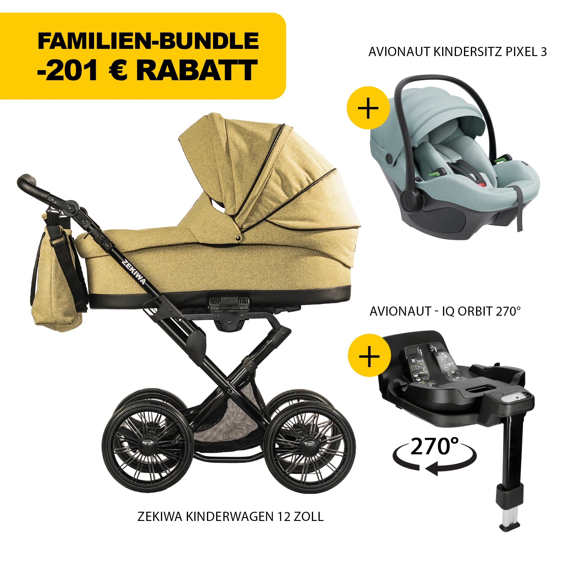 ZEKIWA 4 in 1 Kinderwagen Bundle - Sun