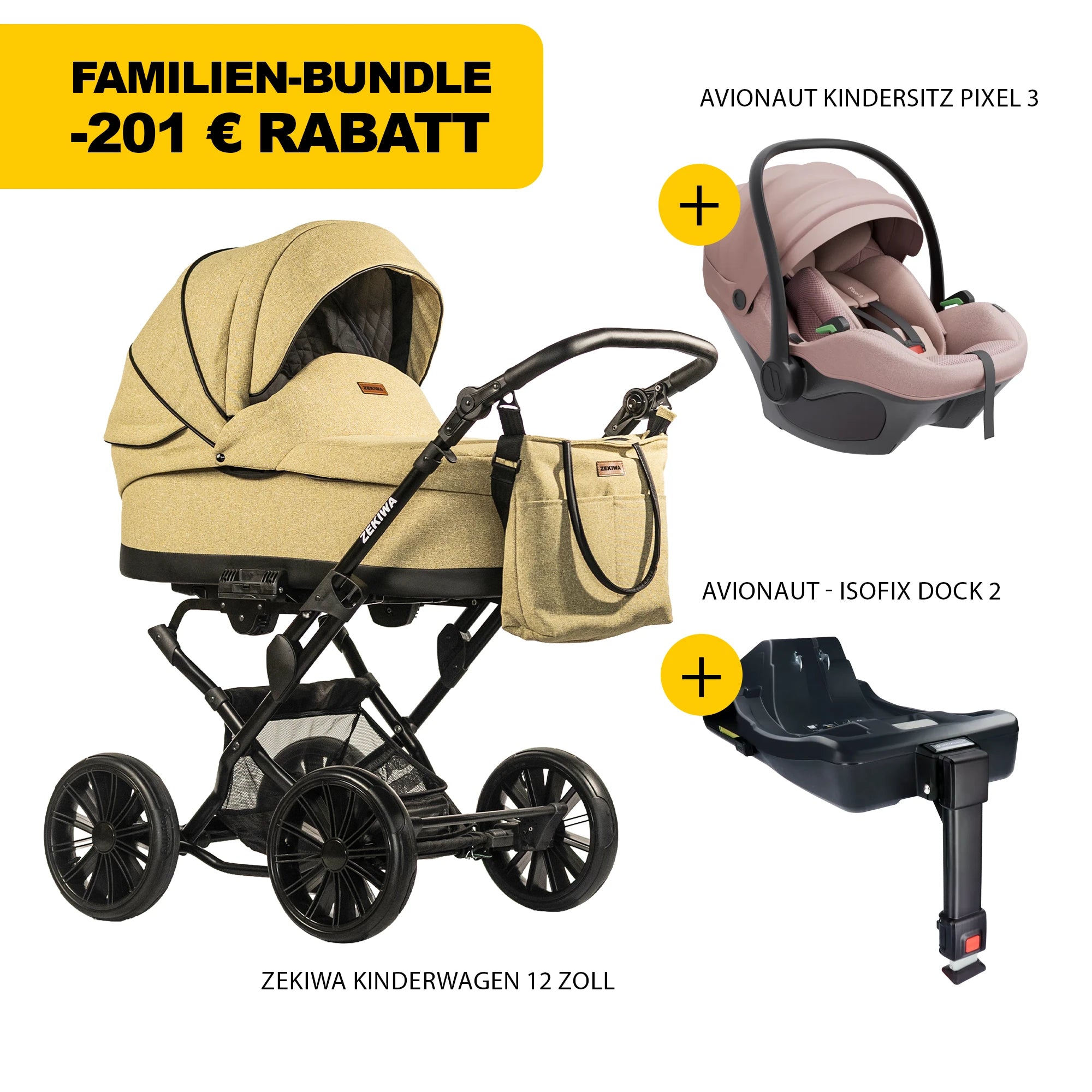 ZEKIWA 4 in 1 Kinderwagen Bundle - Sun