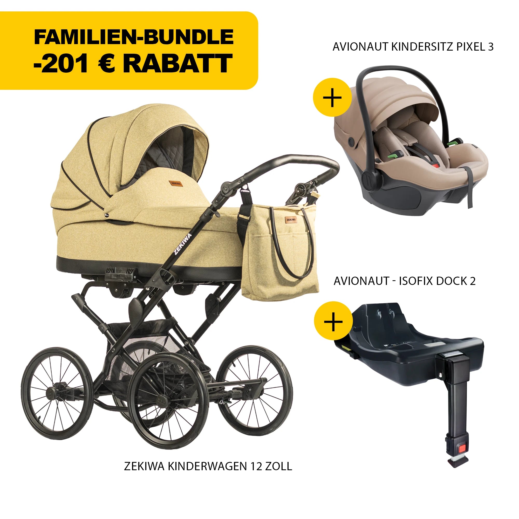ZEKIWA 4 in 1 Kinderwagen Bundle - Sun