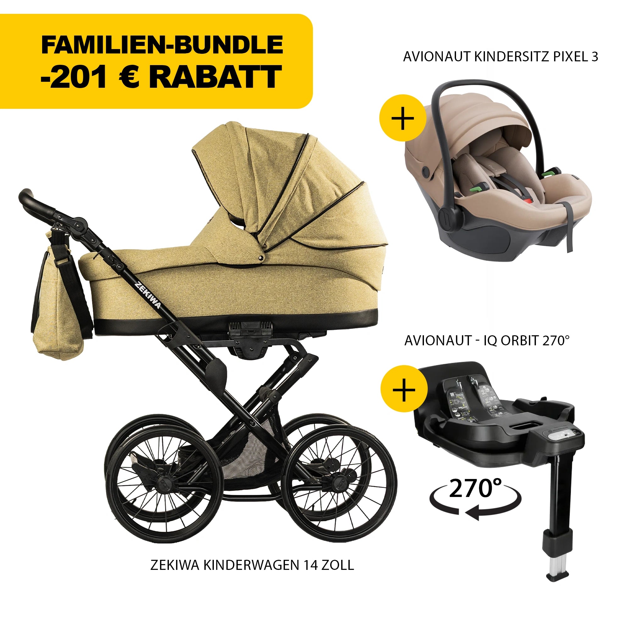 ZEKIWA 4 in 1 Kinderwagen Bundle - Sun