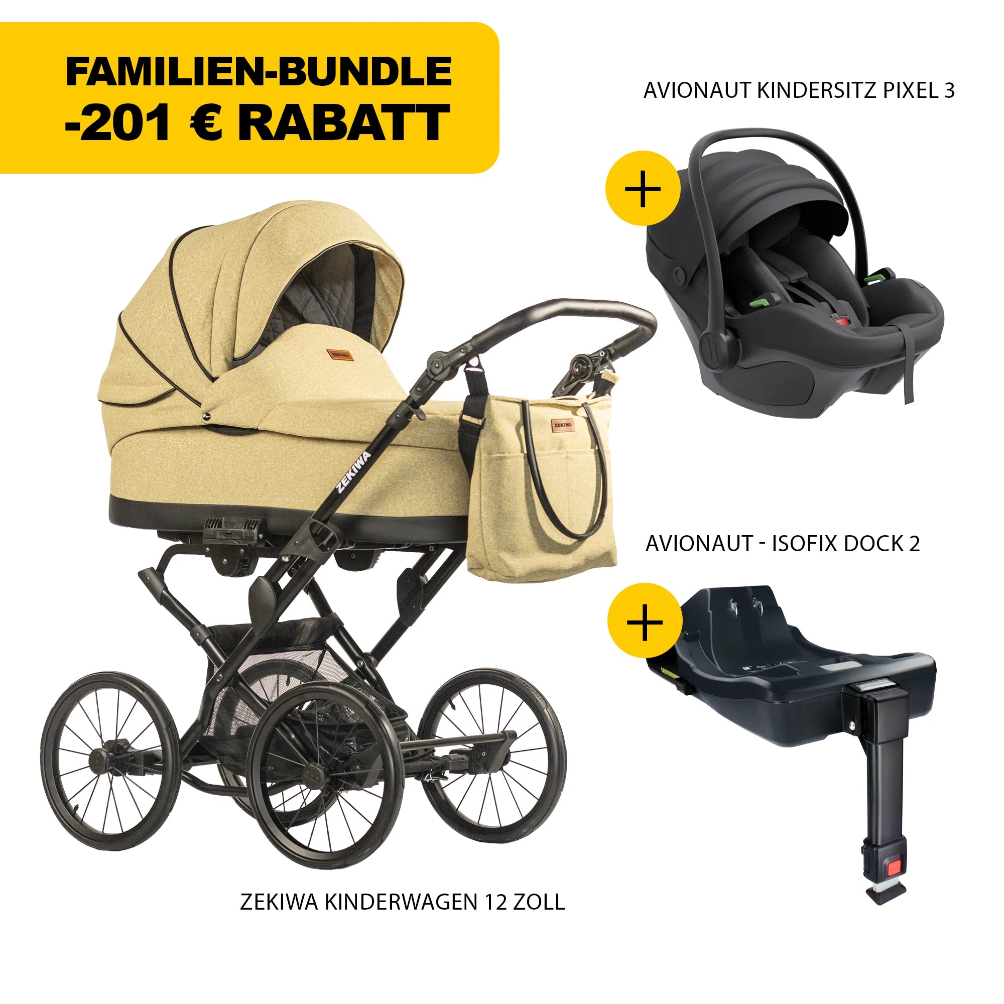 ZEKIWA 4 in 1 Kinderwagen Bundle - Sun