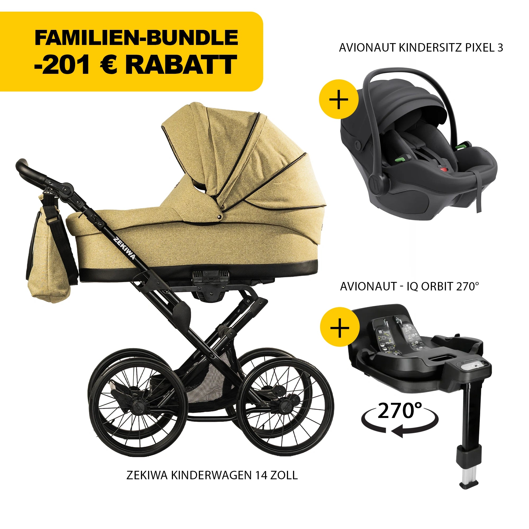 ZEKIWA 4 in 1 Kinderwagen Bundle - Sun